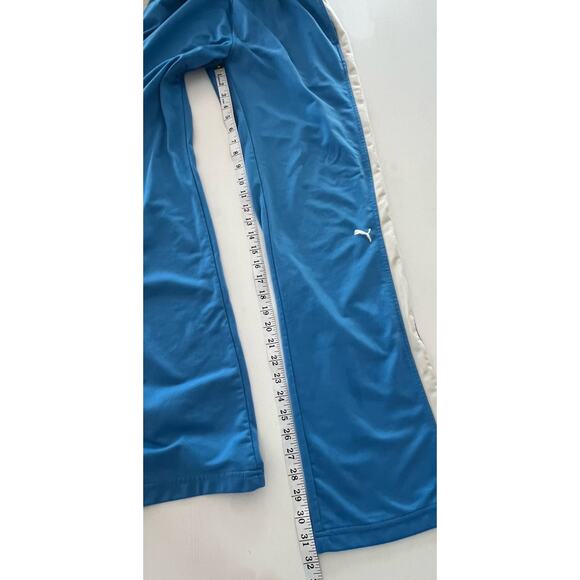 Y2K Puma Tracksuit 2 Piece Jacket Sweatpants Women’s Sz Medium Cream & Blue - Picture 13 of 16